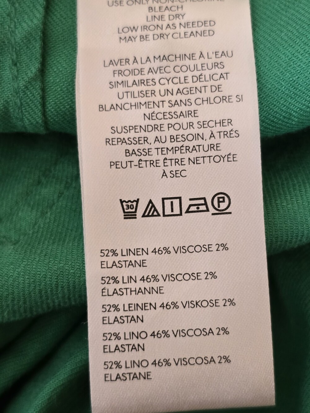 Maeve Colette European Linen Stretch High-Rise Wide-Leg Pants 28 Green - Picture 7 of 14